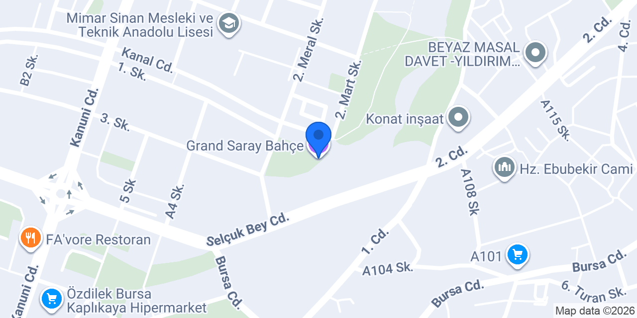 Grand Saray Bahçe konumu
