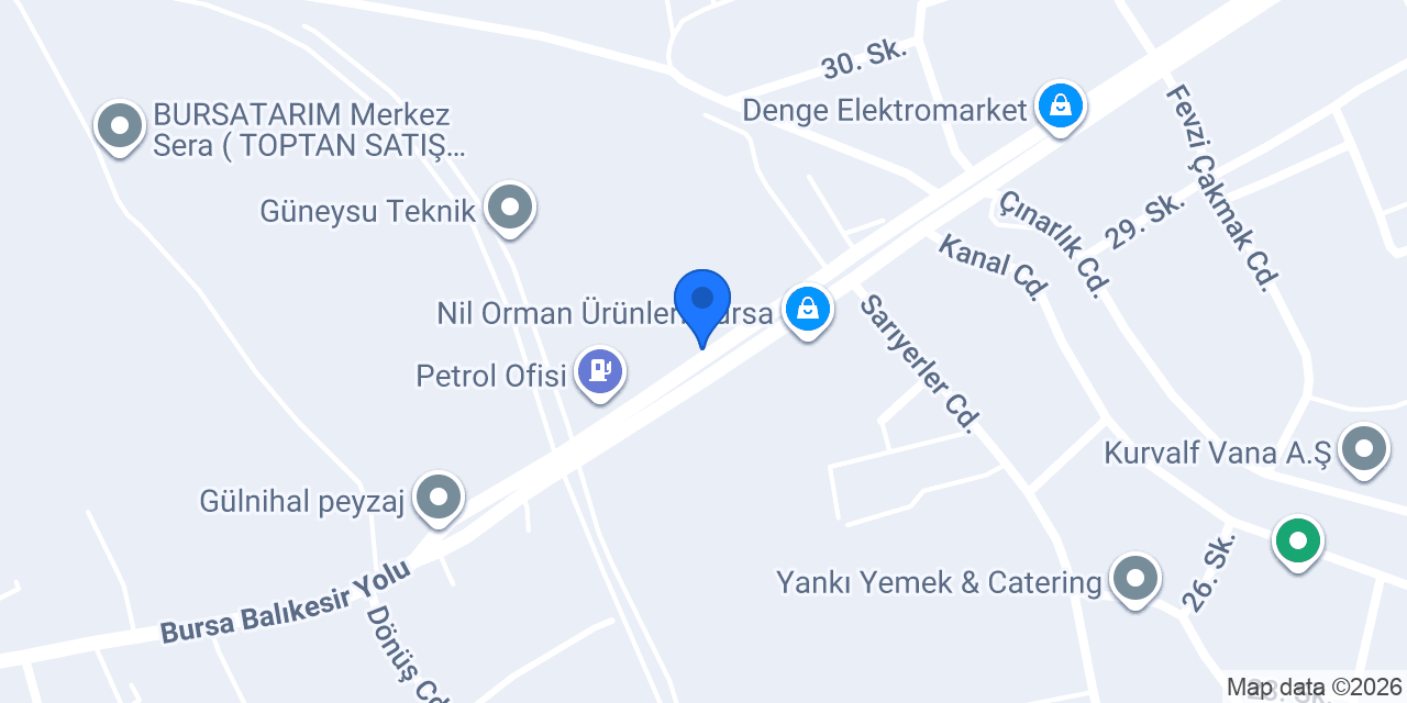 Bursa Demir Çelik Ltd. Şti. konumu