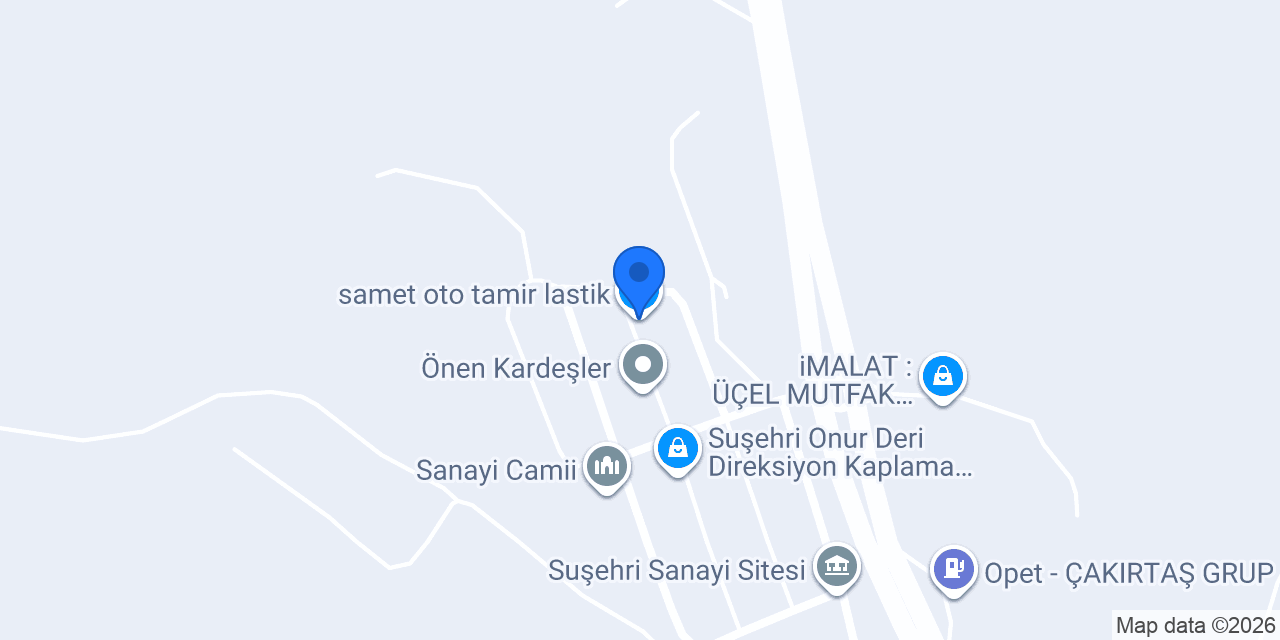 samet oto tamir lastik konumu