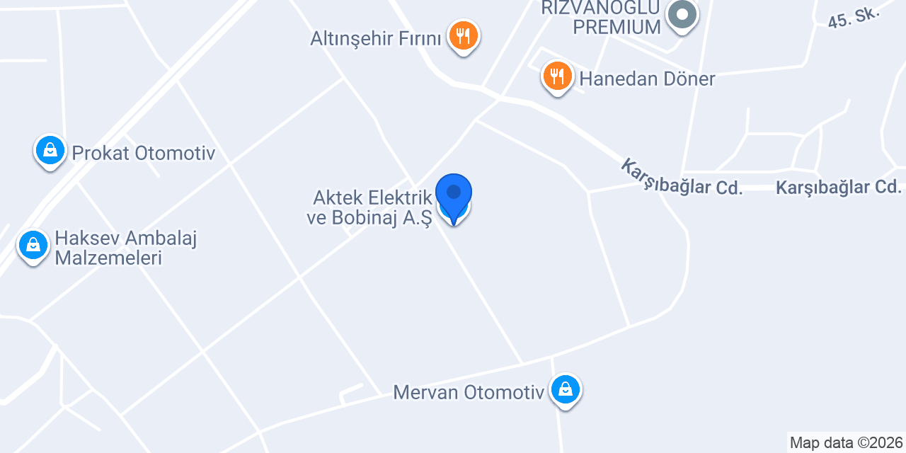 Aktek Elektrik ve Bobinaj A.Ş. konumu