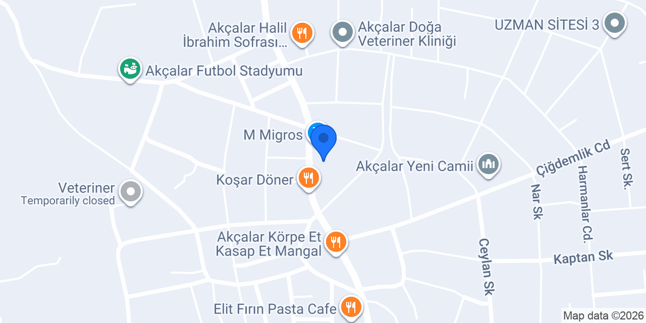 Akçaland Oyun ve Kafe konumu