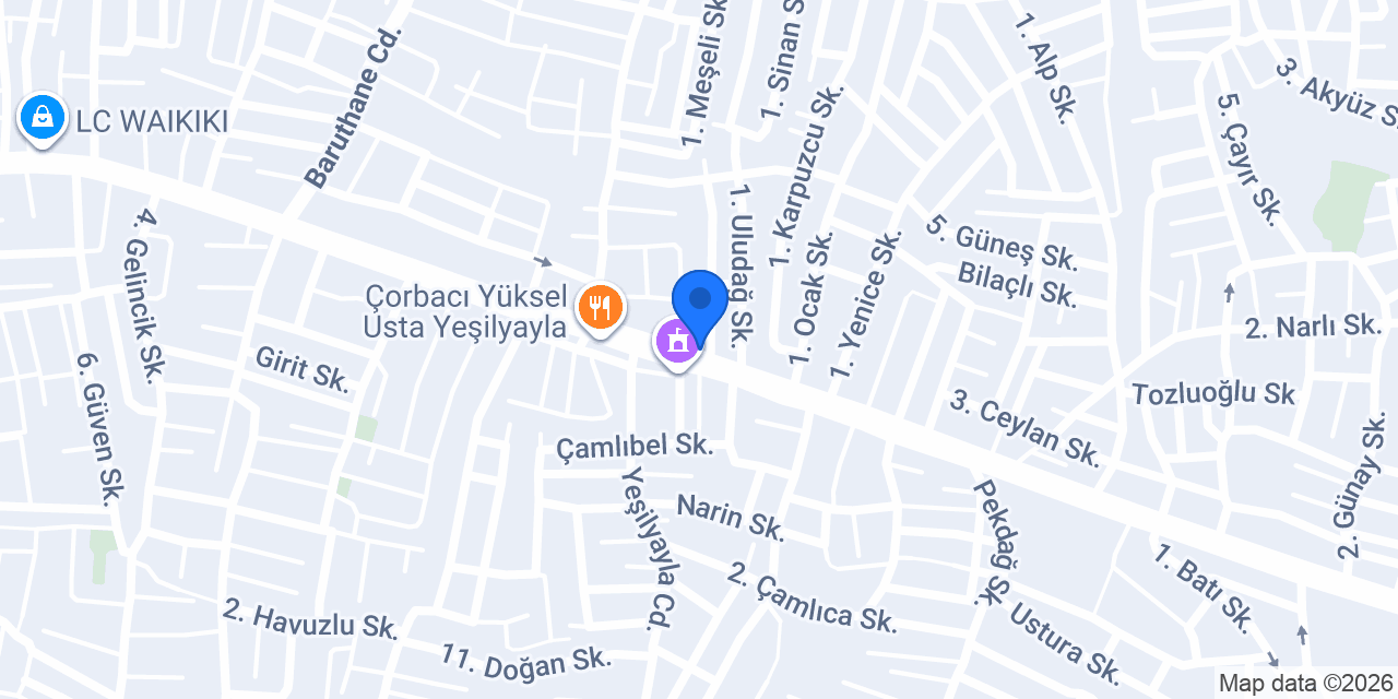 Yeşilyayla Pastanesi konumu