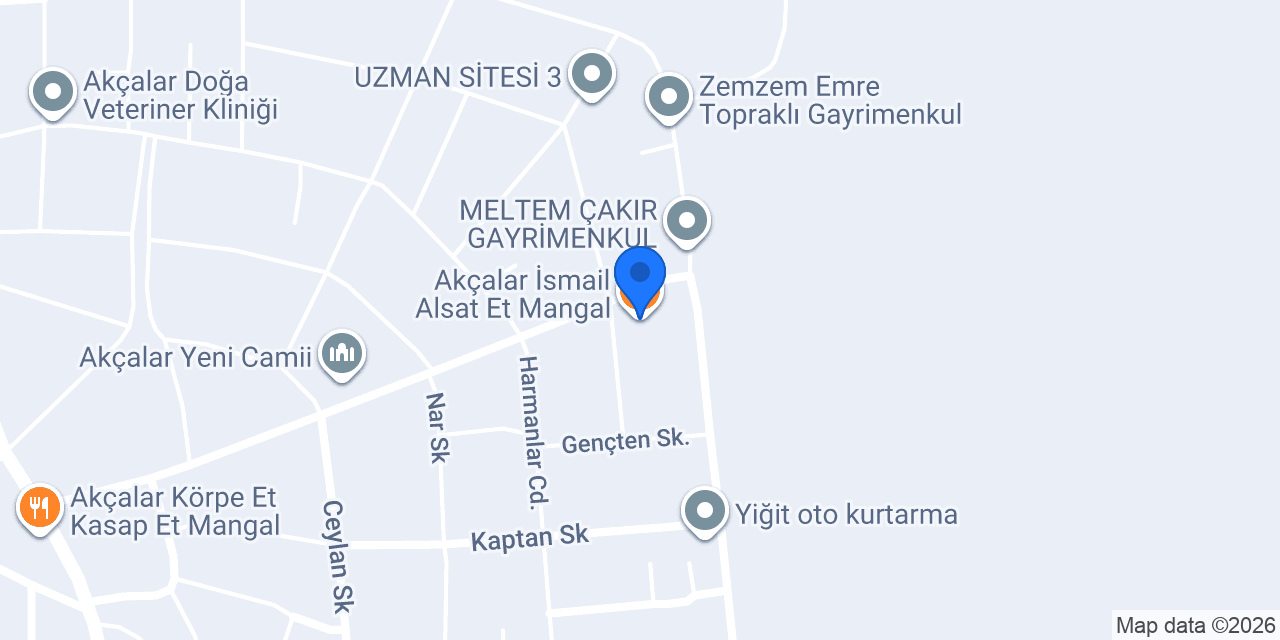 Akçalar İsmail Alsat Et Mangal konumu