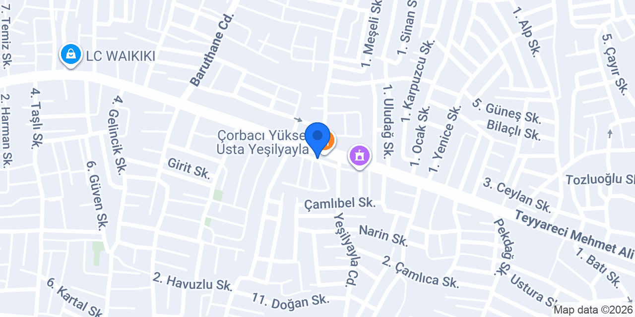 Yeşilyayla Taksi konumu