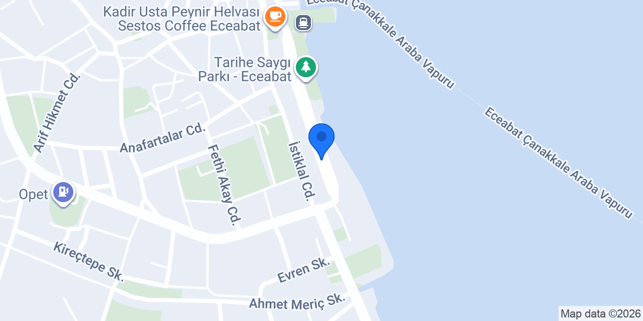 İsa Usta'nin Yeri Kebap Pide Lahmacun Künefe Pişirim Evi Eceabat konumu
