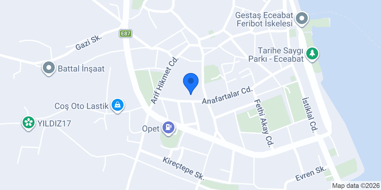 Eceabat apart daire konumu