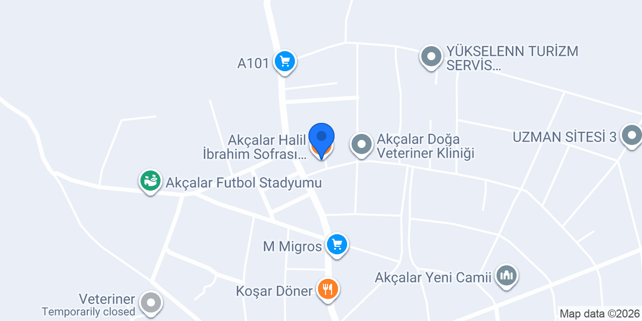 Akçalar Halil İbrahim Sofrası ( Konak Pide )Salon konumu