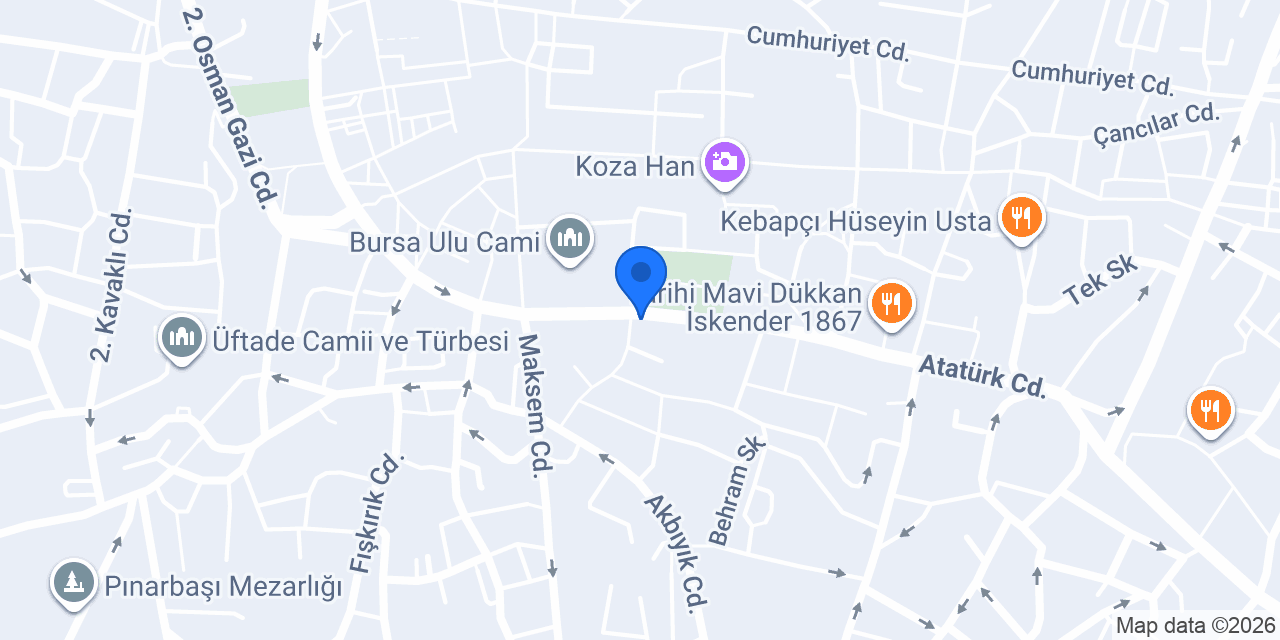 Türkiye İş Bankası Bursa Şubesi konumu