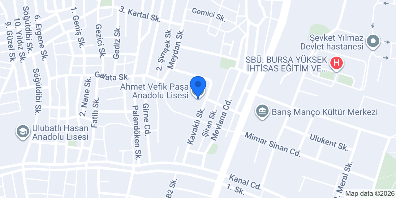 Ahmet Vefik Paşa Anadolu Lisesi konumu