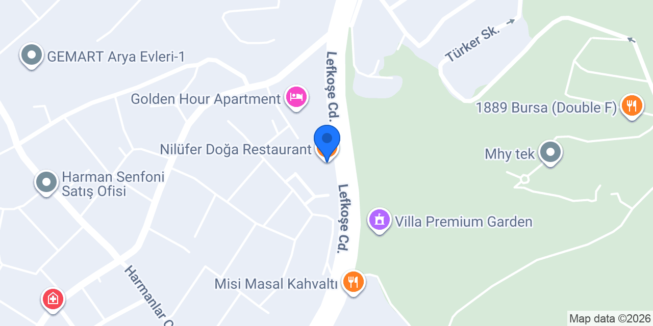Nilüfer Doğa Restaurant konumu
