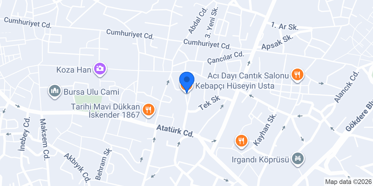 Kebapçı Hüseyin Usta konumu