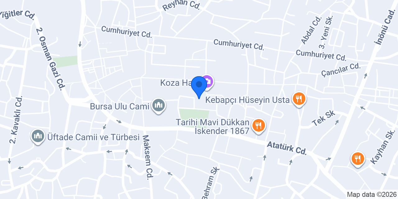 Hacı Şerif Bursa (Koza Han) konumu