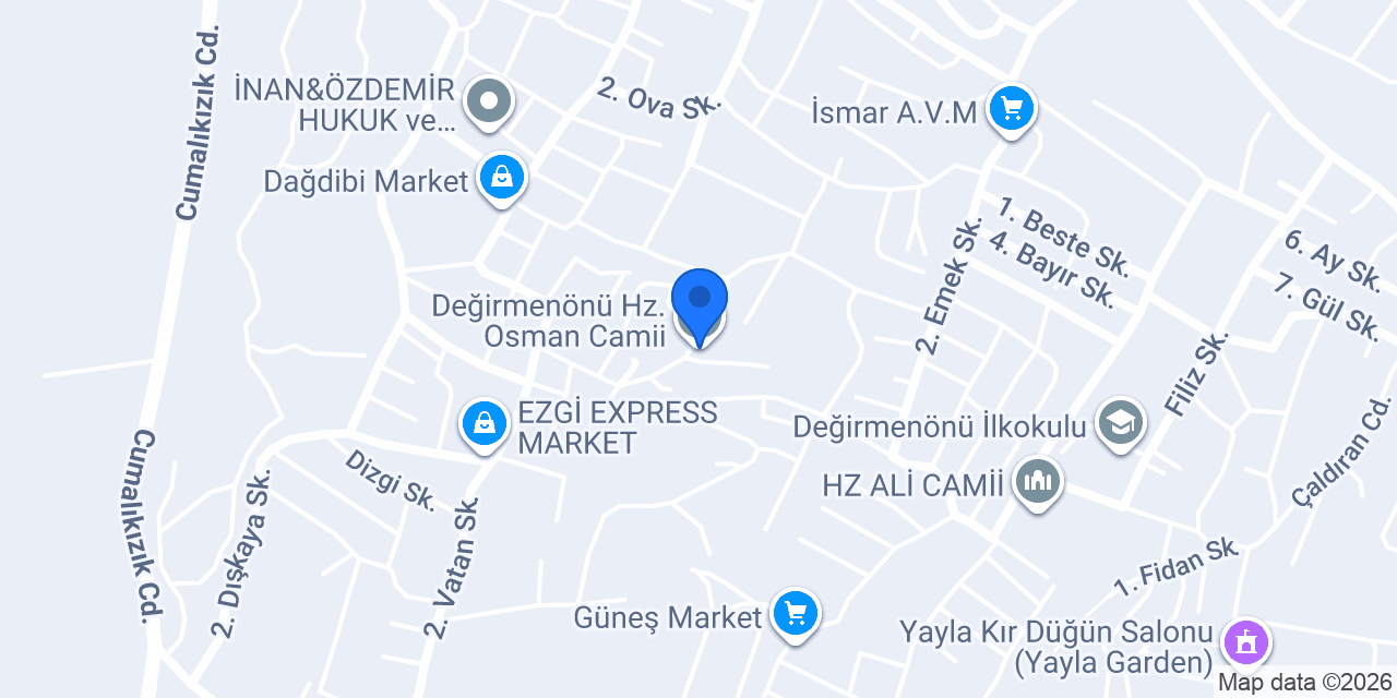 Değirmenönü Hz.Osman Camii konumu