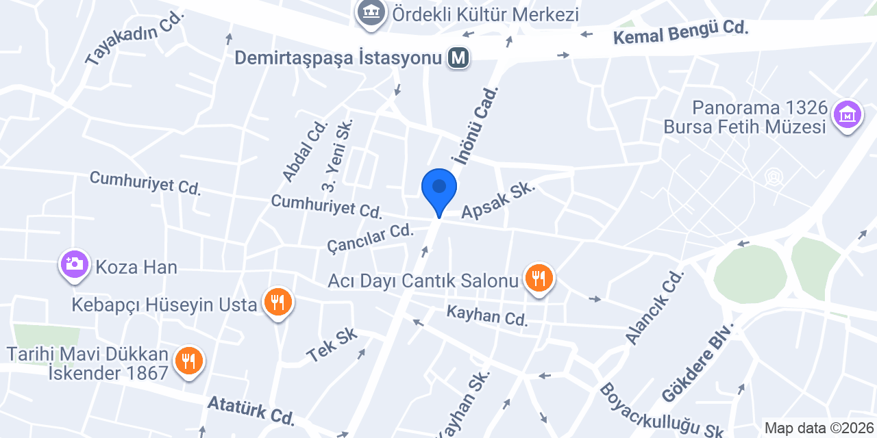 D&A Kitabevi - Kırtasiye konumu