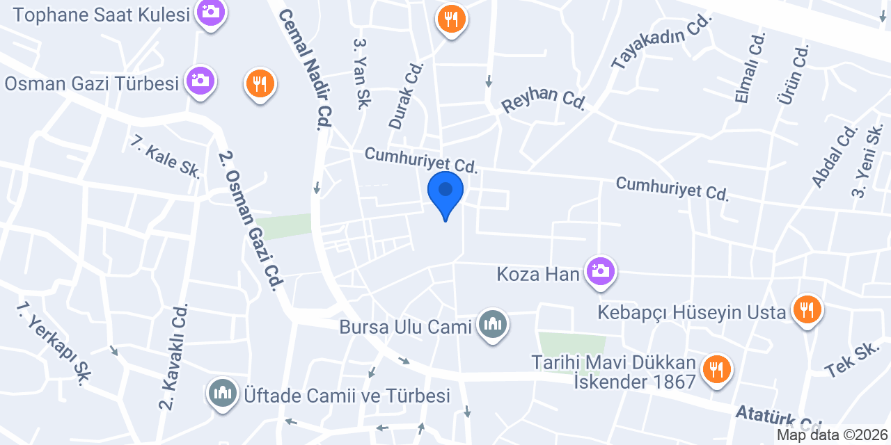 Bursa İpek Terzi konumu