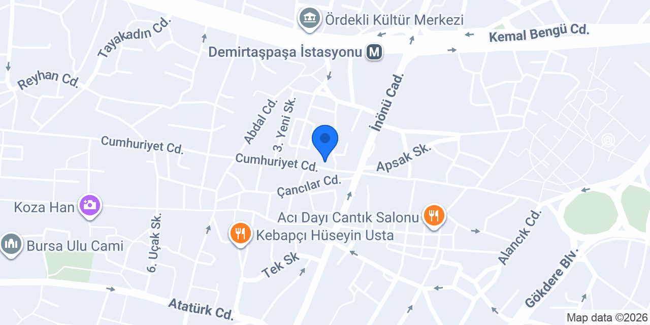Tarihi Bursa Muhallebicisi konumu
