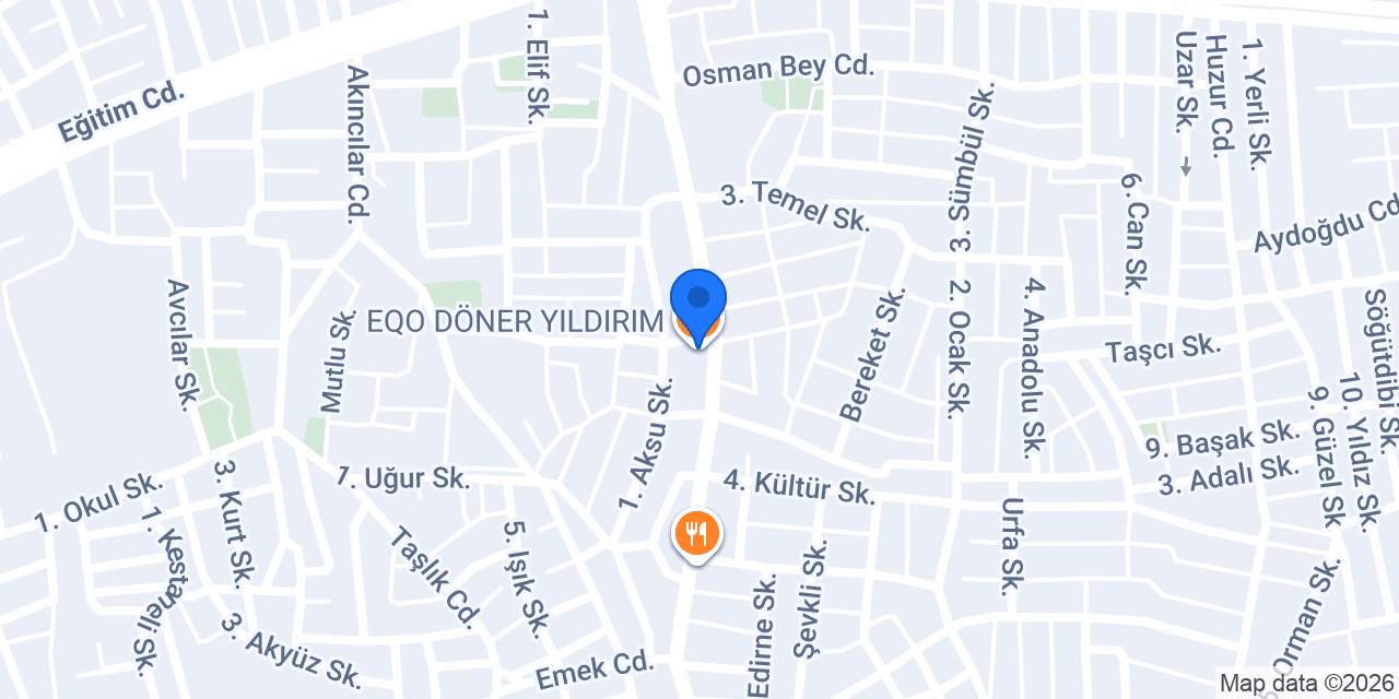EQO DÖNER YILDIRIM konumu
