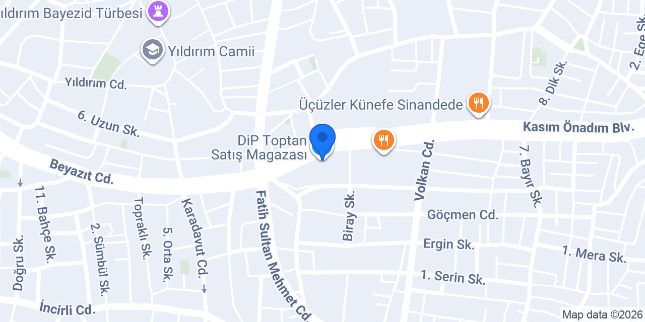 DiP Toptan Satış Magazası konumu