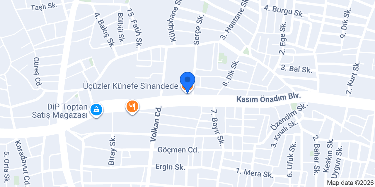 Üçüzler Künefe Sinandede konumu
