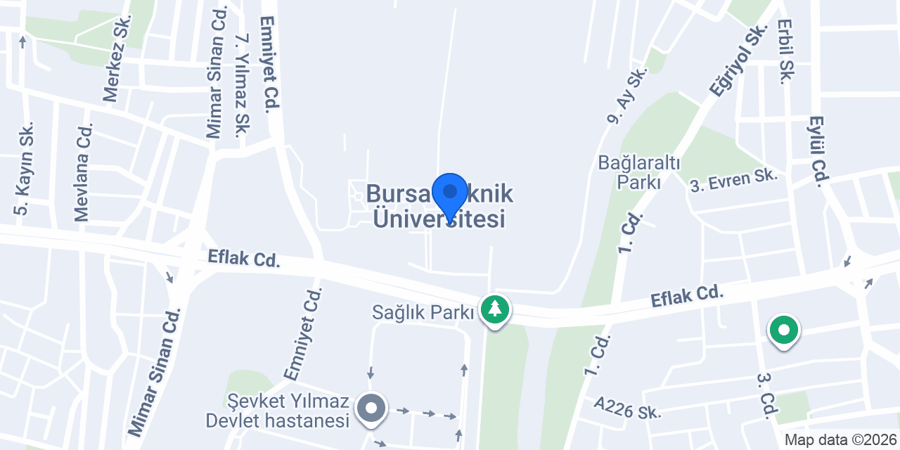 Bursa Teknik Üniversitesi Kütüphanesi konumu