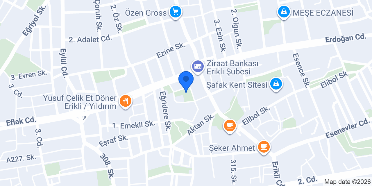 Erikli Aile Saglığı Merkezi konumu