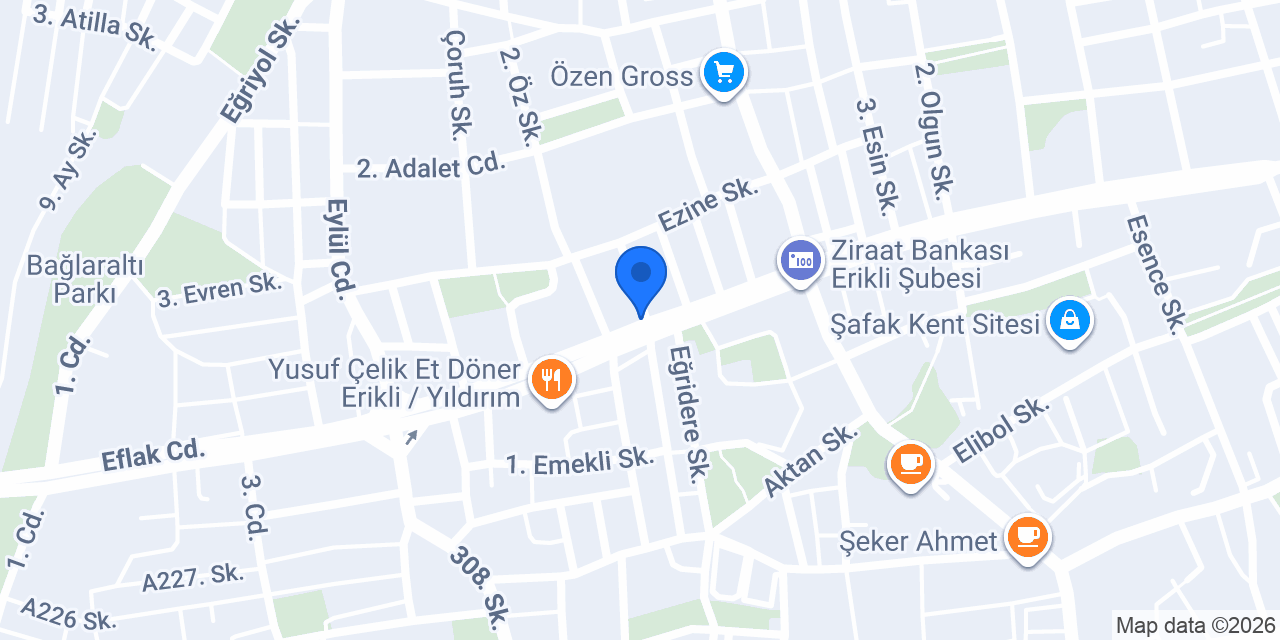 Erikli Sağlık Eczanesi konumu