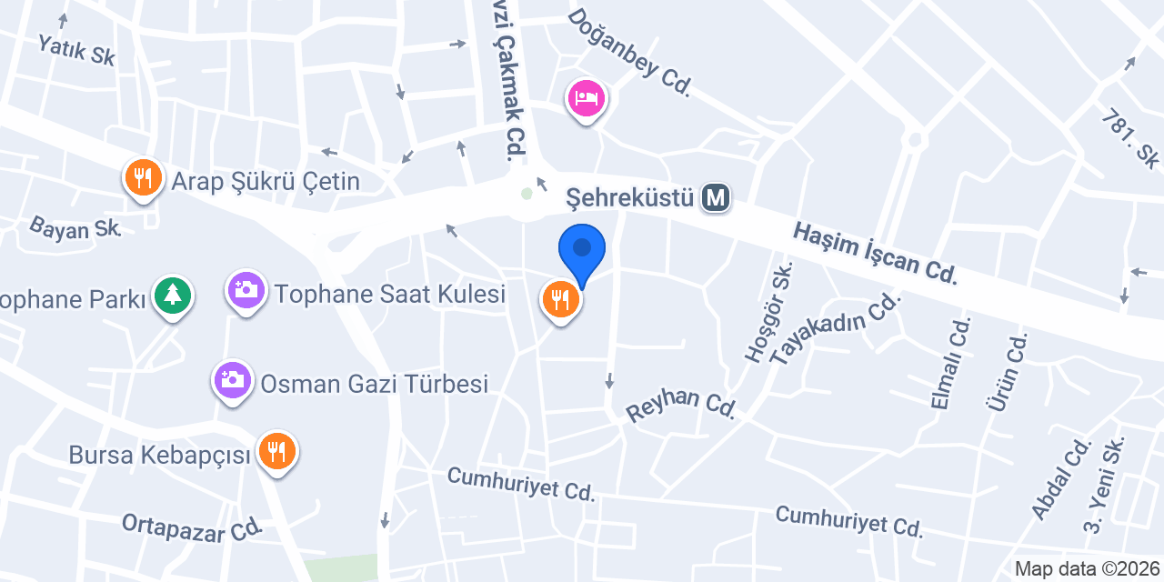 Ebabil Turizm Bursa Şubesi konumu