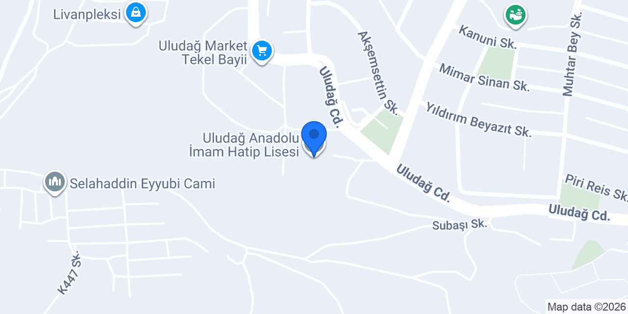 Uludağ Anadolu İmam Hatip Lisesi konumu