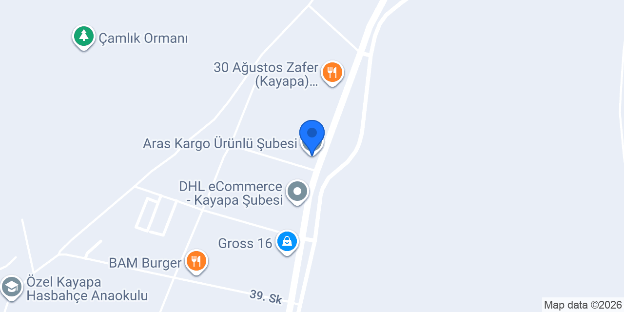Aras Kargo Ürünlü Şubesi konumu