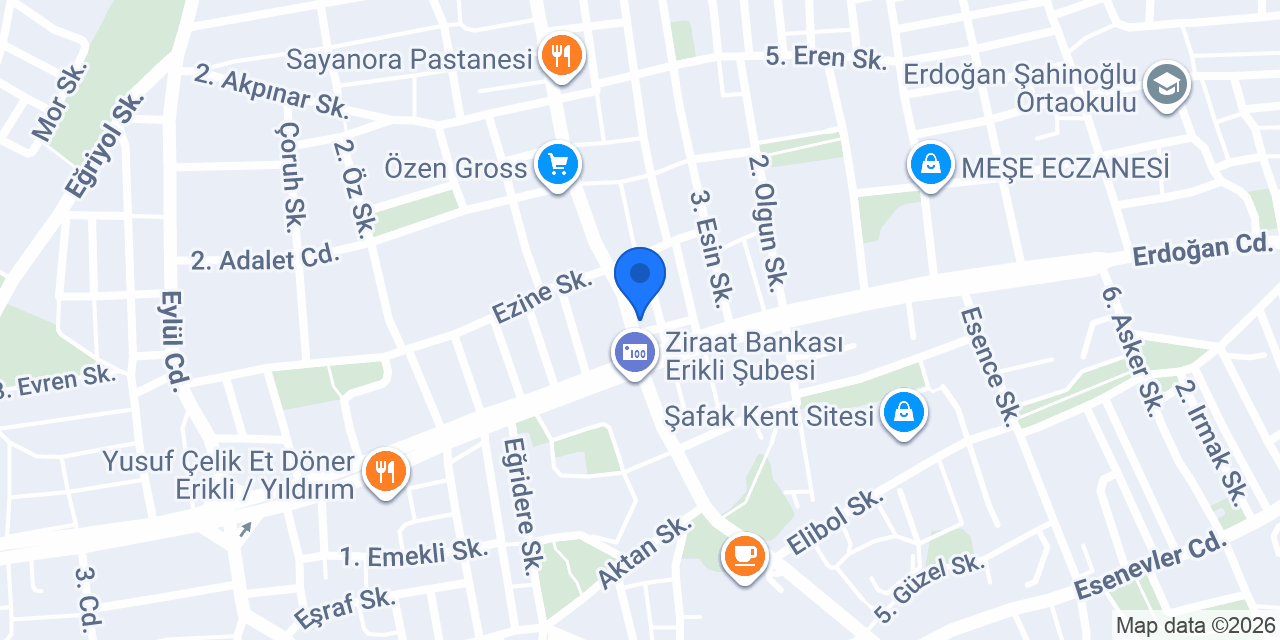 Erikli Çiçekçilik konumu