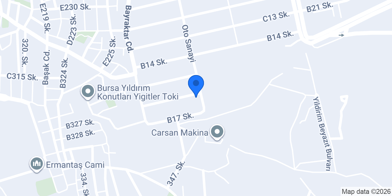 Fermanoğulları Mobilya Ebatlama konumu