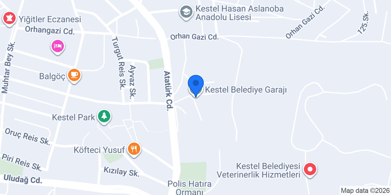 Kestel Belediye Garajı konumu