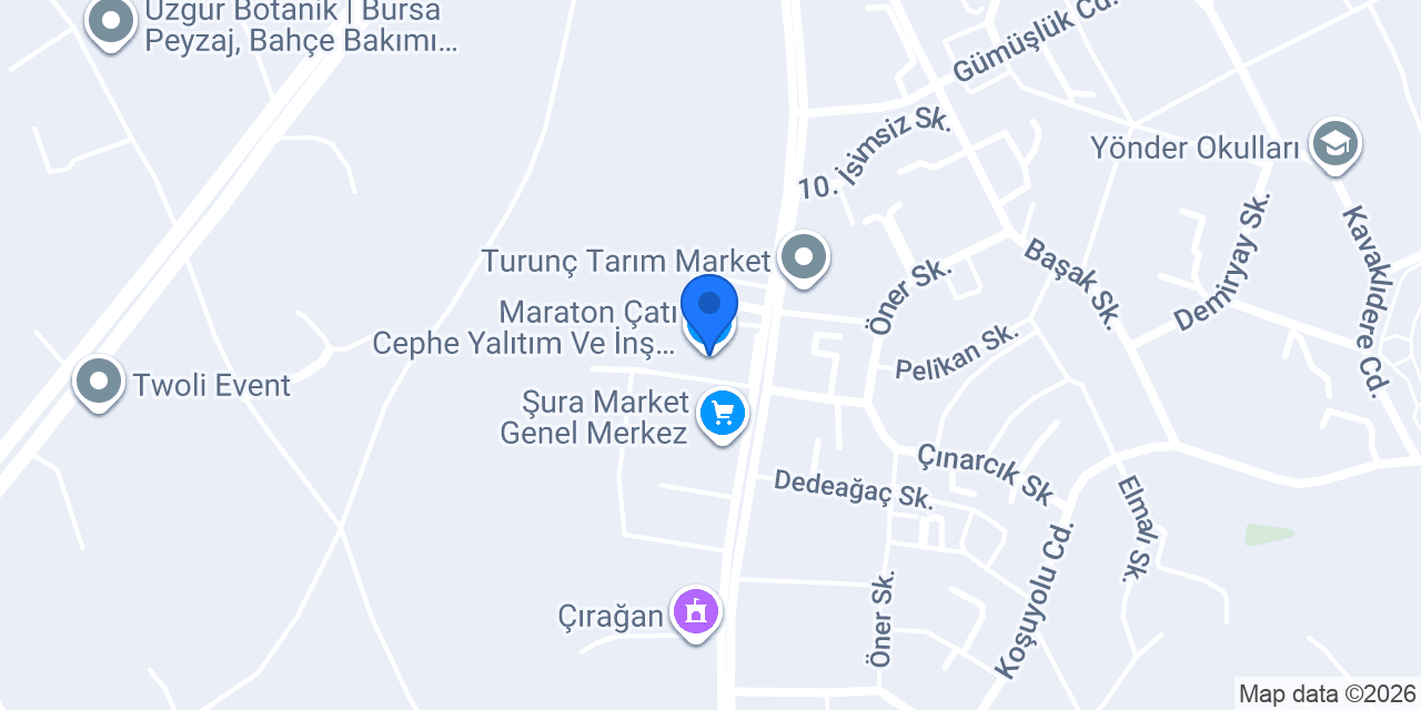 Maraton Çatı Cephe Yalıtım Ve İnş. San. Tic. A.Ş. konumu