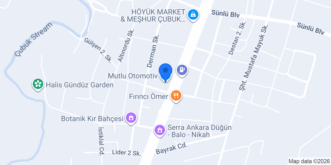 Mutlu Otomotiv konumu