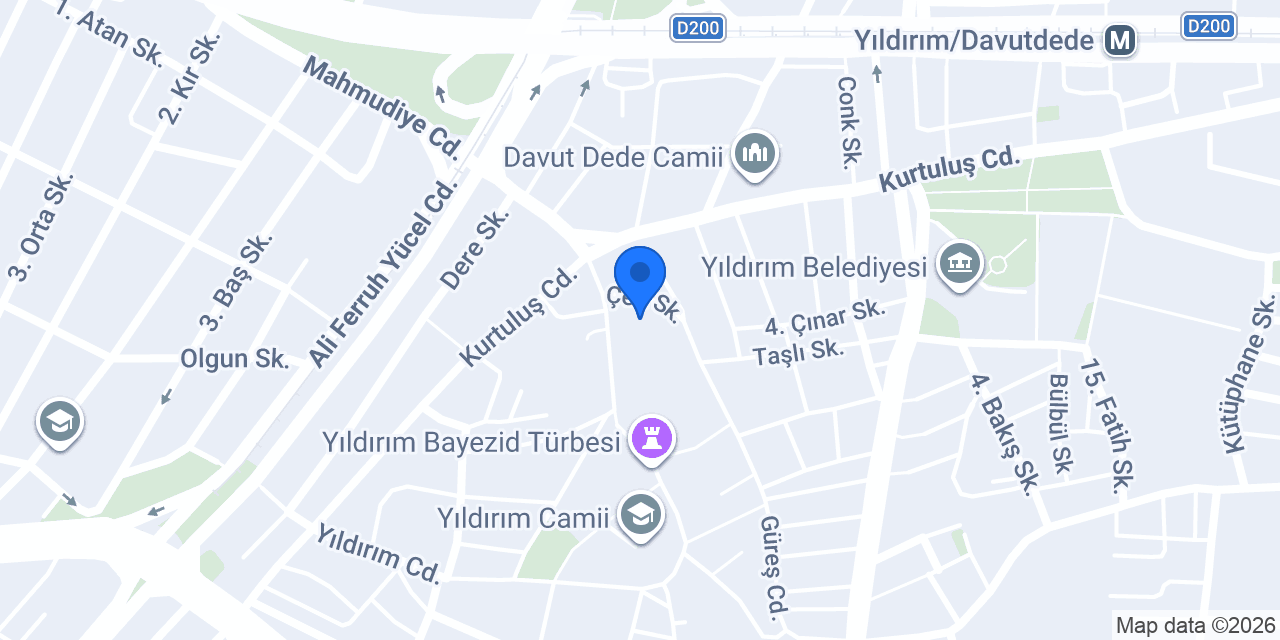 Yıldırım Beyazıt Anadolu Lisesi konumu