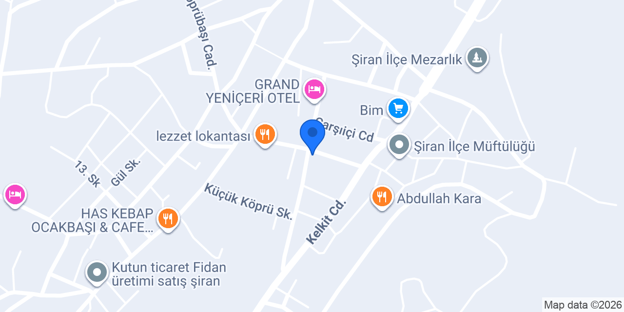 ŞİRAN taksi konumu