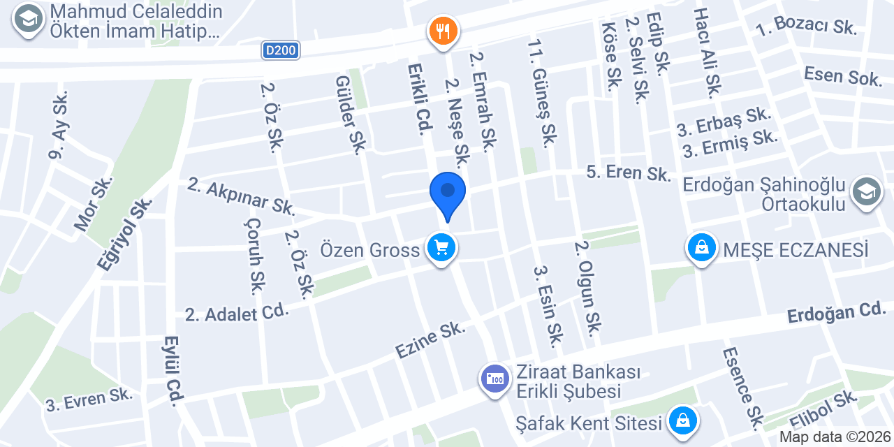 Kasap Serkan Turupçu - Erikli Şubesi konumu