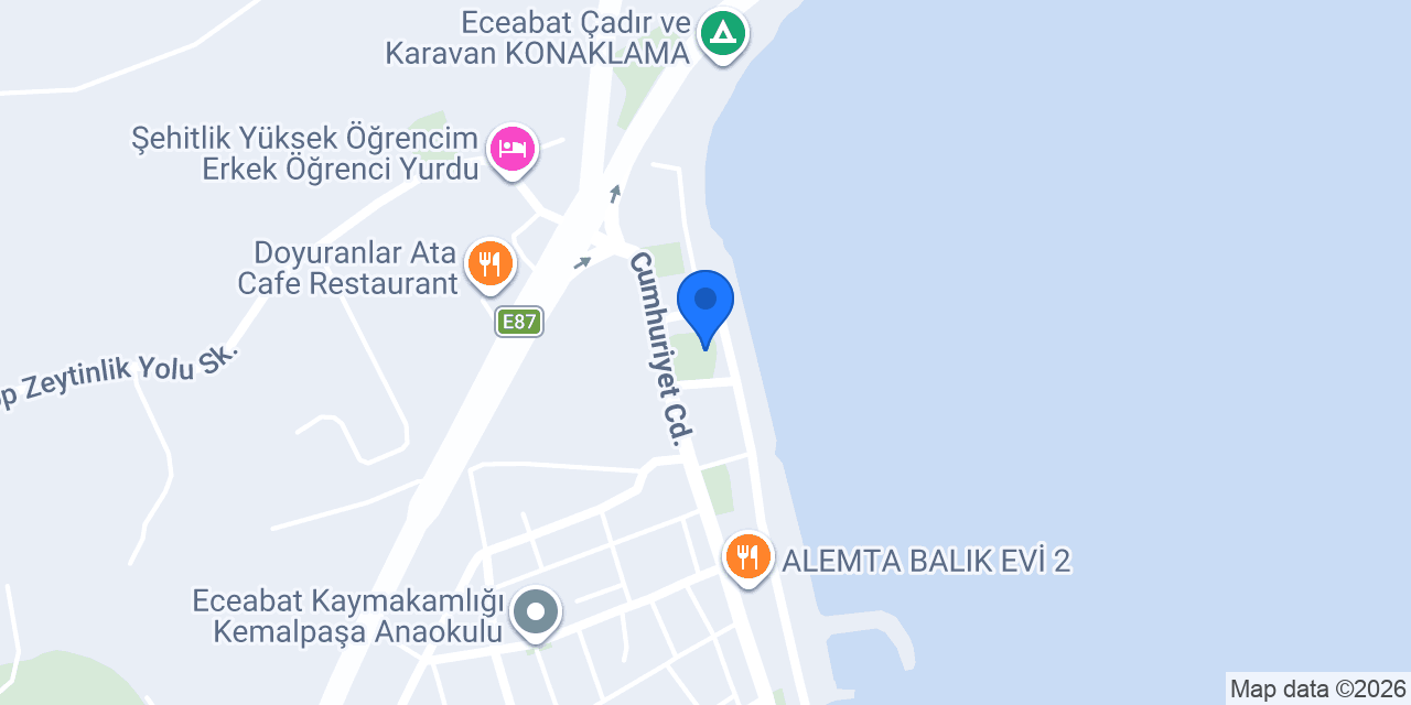 Eceabat Sabancı Öğretmenevi konumu