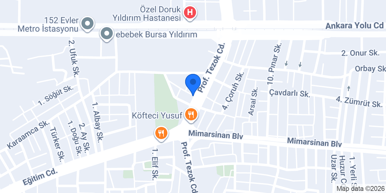Özel Bursa Evren Motorlu Taşıt Sürücüleri Kursu konumu