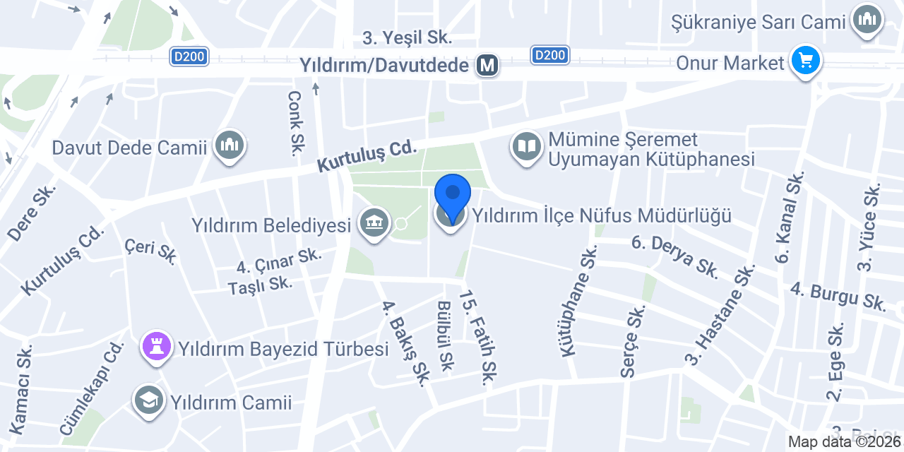 Yıldırım İlçe Milli Eğitim Müdürlüğü konumu
