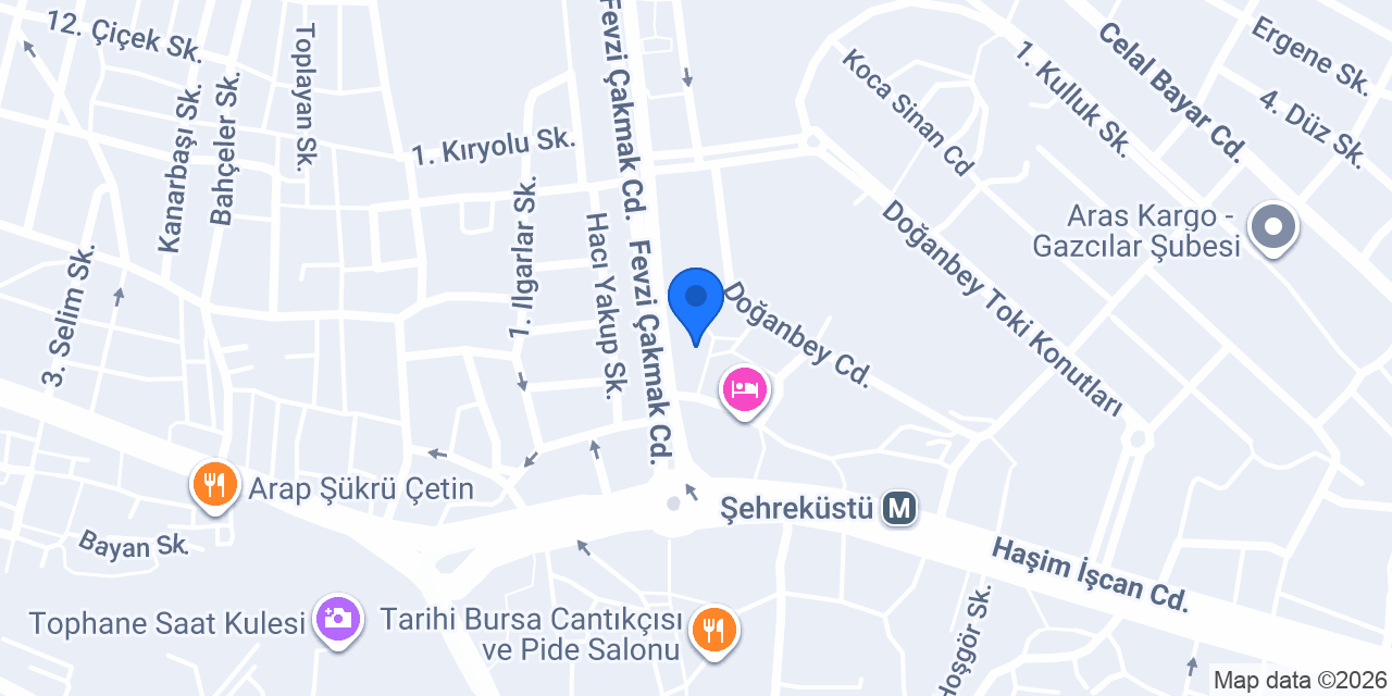 Vakıf Katılım Bursa Şubesi konumu