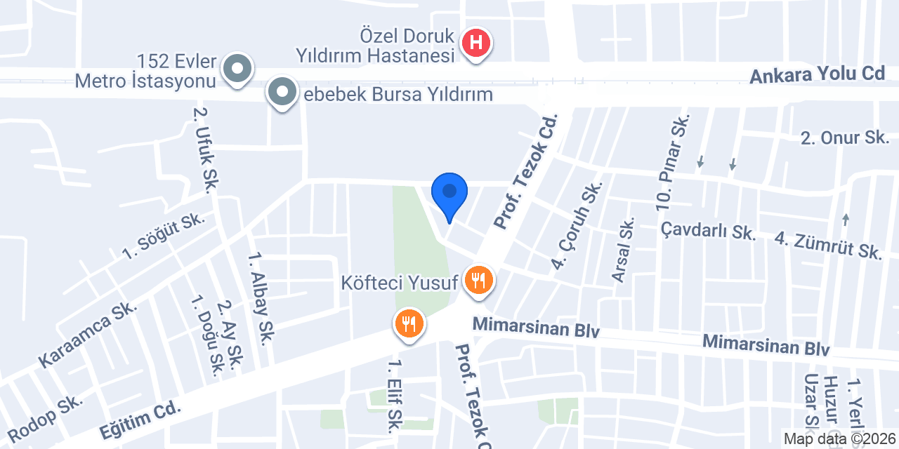 Bursa Sineklik - Evva Yapı konumu