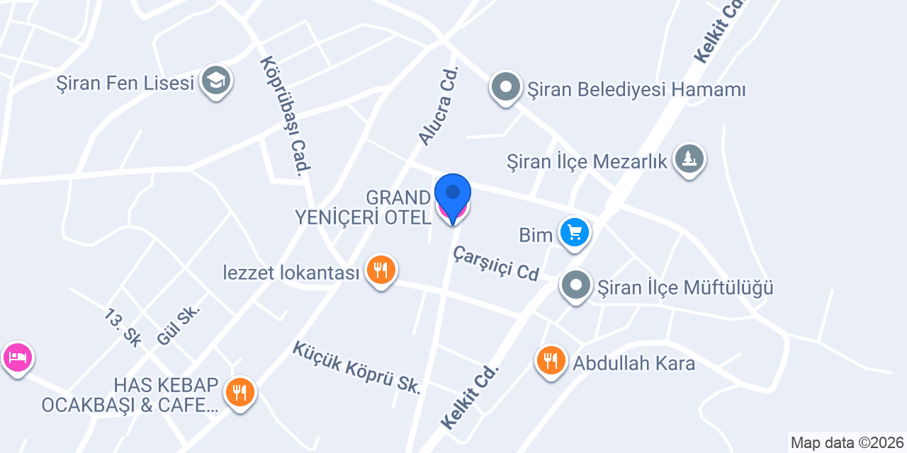 GRAND YENİÇERİ OTEL konumu
