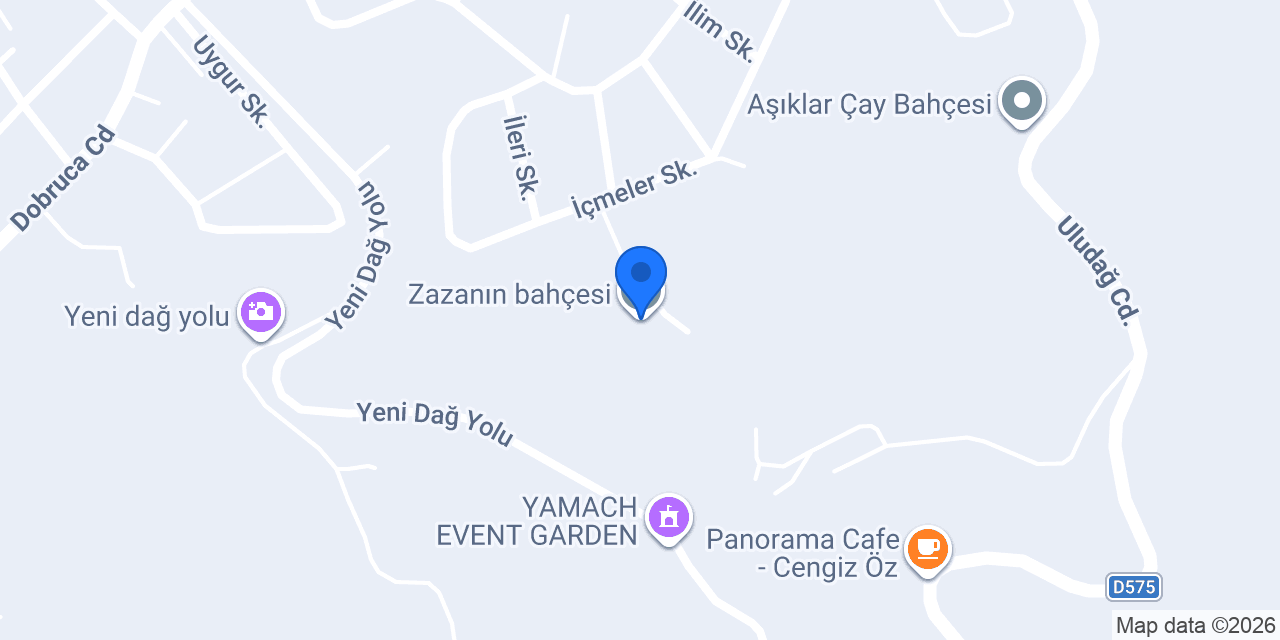 Zazanın bahçesi konumu