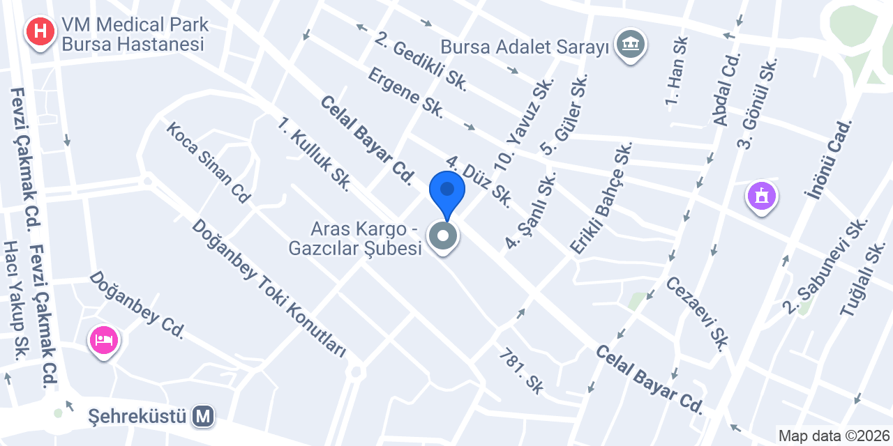 Garanti BBVA Gazcılar Şubesi konumu