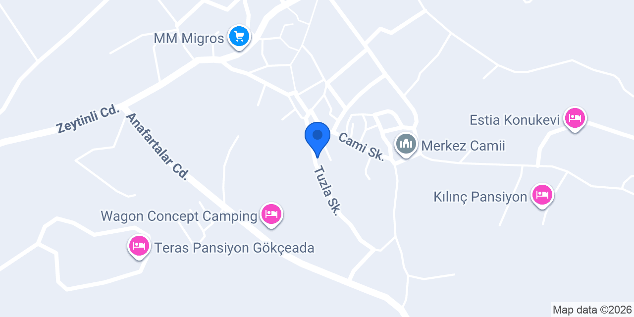 Gökçeada Tunç Bungalov konumu
