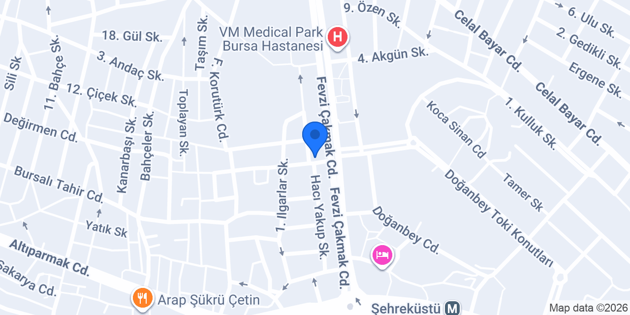 Yonca Çiçekçilik Bursa konumu
