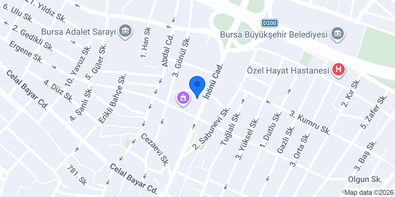 Grand Bursa Otel konumu
