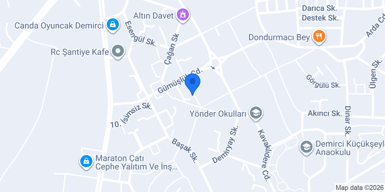 Çetinkaya Tesisat konumu