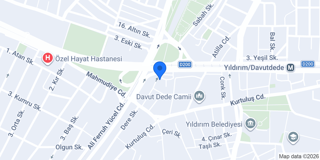 Otel Yıldırım konumu
